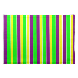 Mardi Gras Stripes Cloth Placemat
