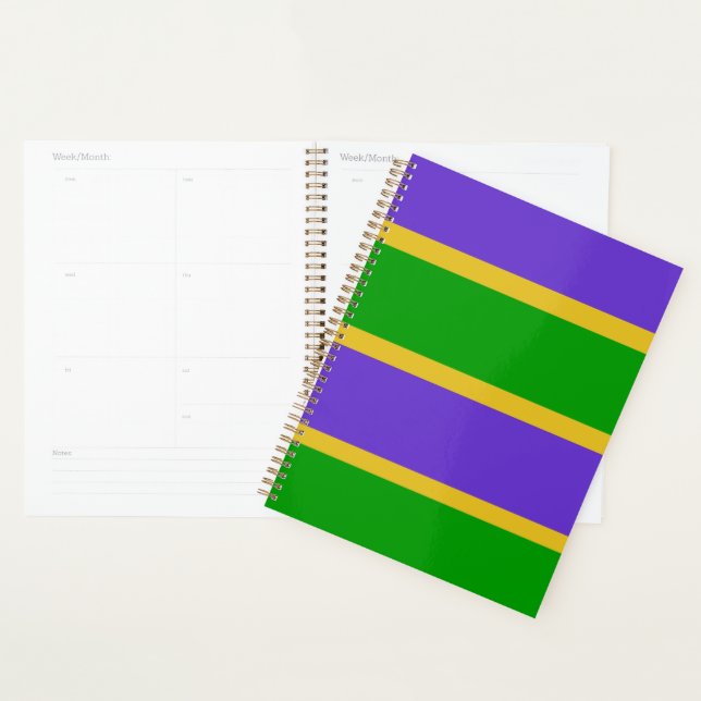 Mardi Gras Stripes Colors  Planner (Display)