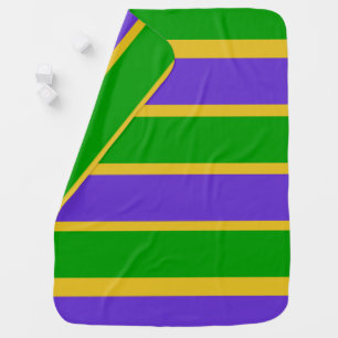 Mardi Gras Stripes Colors Stroller Blanket