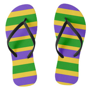Mardi Gras Stripes Flip Flops