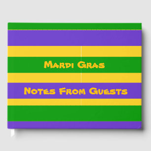 Mardi Gras Stripes Guest Book