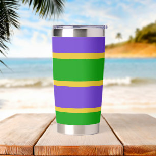 Mardi Gras Stripes  Insulated Tumbler