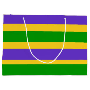 Mardi Gras Stripes Large Gift Bag