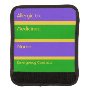 Mardi Gras Stripes Luggage Handle Wrap