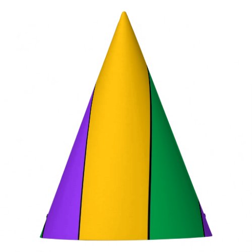 Mardi Gras Stripes Pattern Purple Green Yellow Party Hat