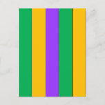 Mardi Gras Stripes Pattern Purple Green Yellow Postcard
