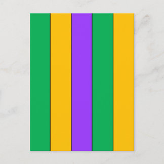 Mardi Gras Stripes Pattern Purple Green Yellow Postcard