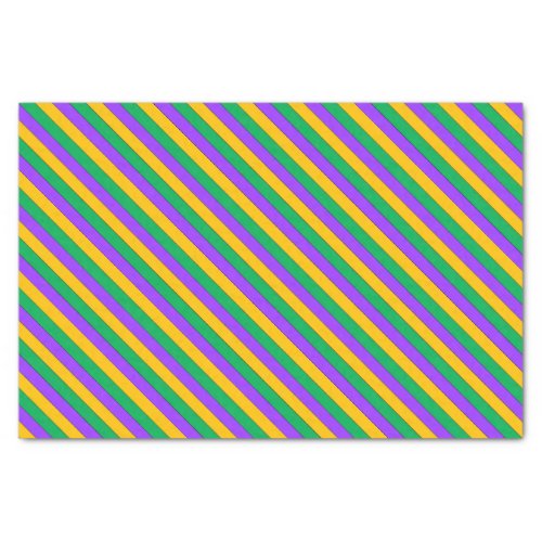 Mardi Gras Stripes Pattern Purple Green Yellow Tissue Paper