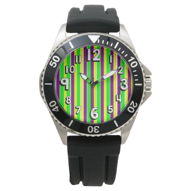 Mardi Gras Stripes Watch (Front)