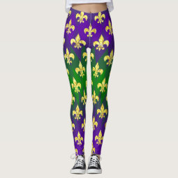 Mardi Gras Style Colorful Leggings | Zazzle