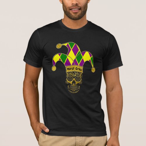 Mardi Gras Sugar Skull Jester T_Shirt