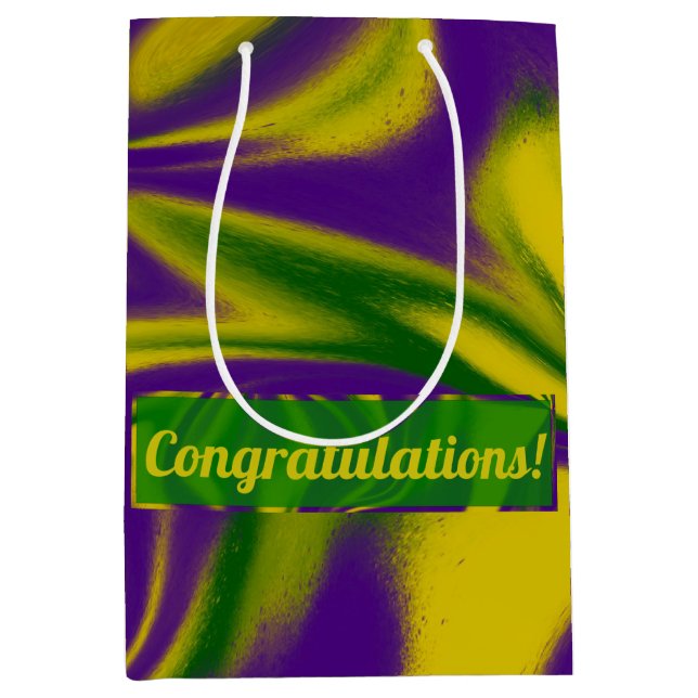 Mardi Gras Swirls Medium Gift Bag (Front)