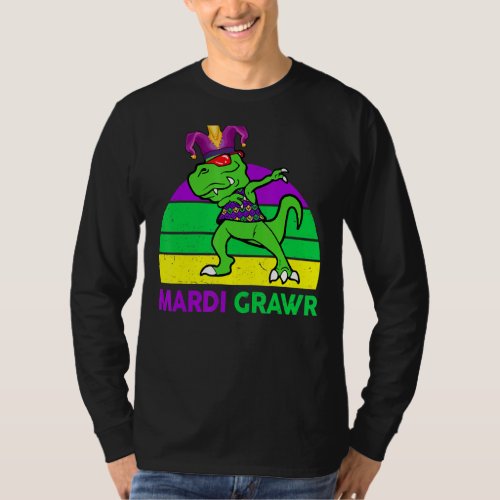 Mardi Gras T Rex Shirt Mardi Grawr Dinosaur Toddle