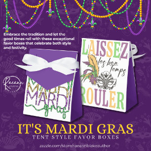 Mardi Gras Tent Style Favor Boxes