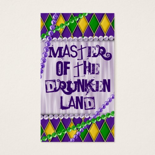 Mardi Gras Themed Beads, Harlequin Diamond Business Card