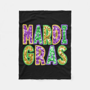 Mardi Gras Throw Me Something Mister Laisses Les B Fleece Blanket