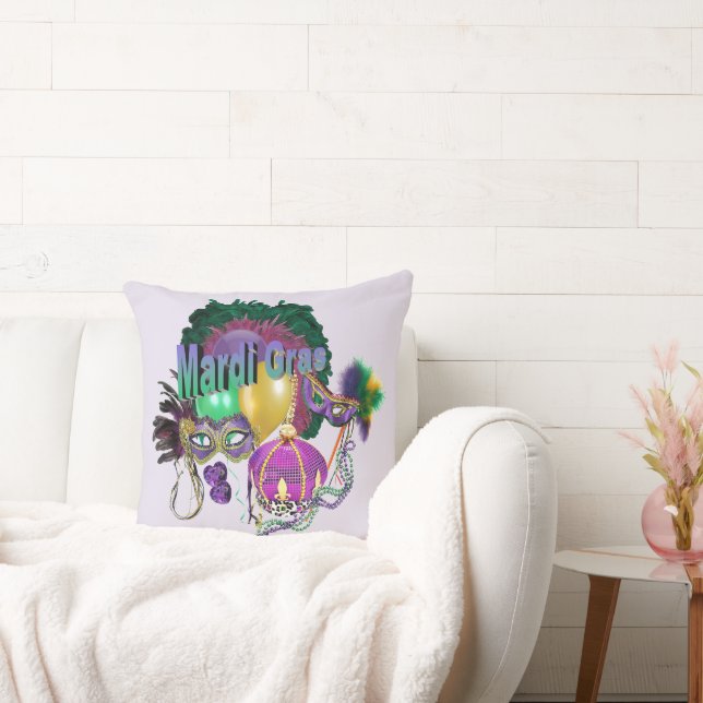 Mardi Gras Throw Pillow (Couch)