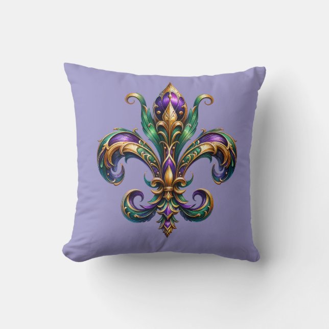 Mardi Gras Throw Pillow (Front)