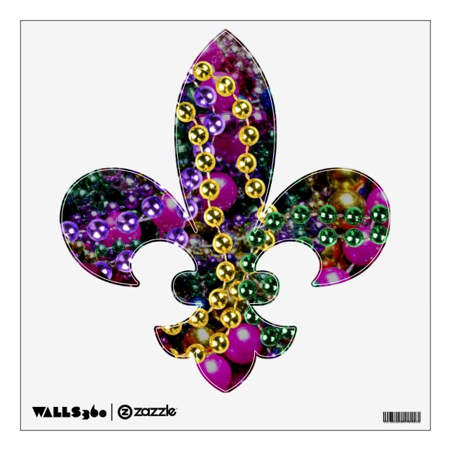 Mardi Gras "Throws" FLEUR DE LIS wall decal (Front)