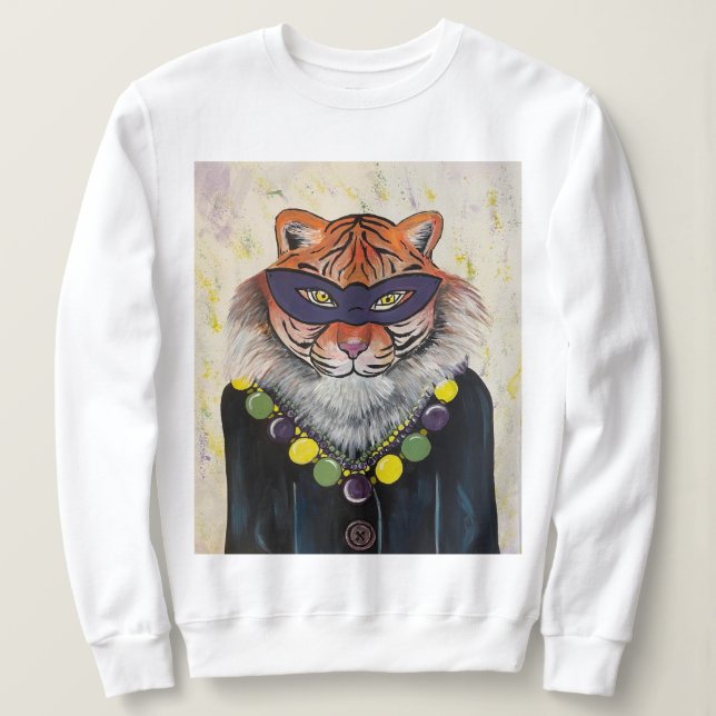 Mardi Gras Tiger Sweatshirt (Design Front)