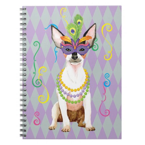 Mardi Gras Toy Fox Terrier Notebook