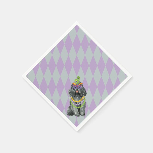 Mardi Gras Toy Poodle Napkins (Corner)