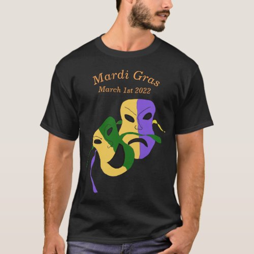 Mardi Gras Tragedy Comedy Mask T_Shirt