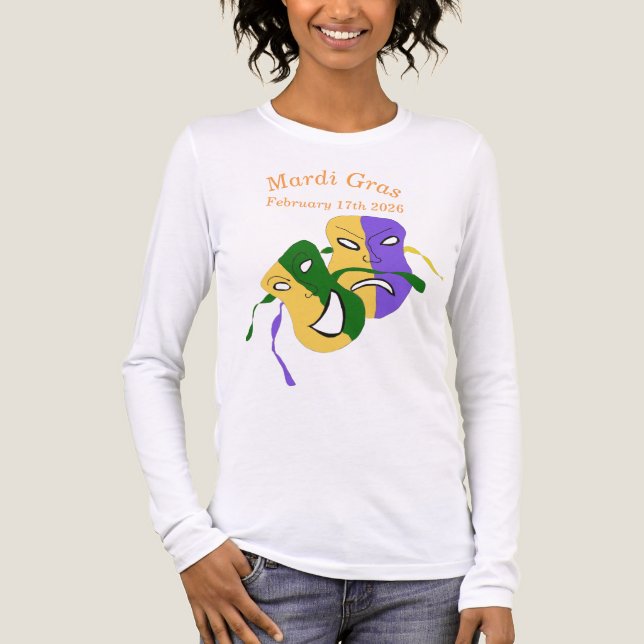 Mardi Gras Tragedy Comedy Mask Tri-Blend Shirt (Front)