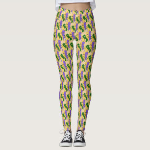 Mardi Gras Tragic Comic Mask Leggings
