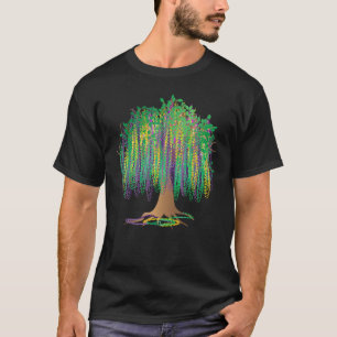 Mardi Gras Tree Beads New Orleans 2022 Watercolor T-Shirt