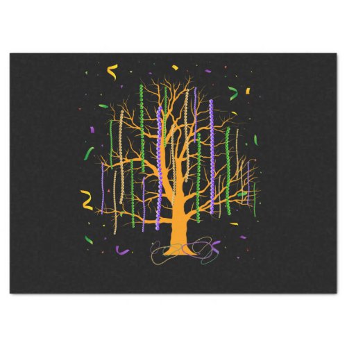 Mardi Gras Tree Beads New Orleans 2022 Watercolor Tissue Paper