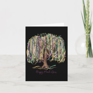 Mardi Gras Tree Beads New Orleans 2025 Festival Be Card