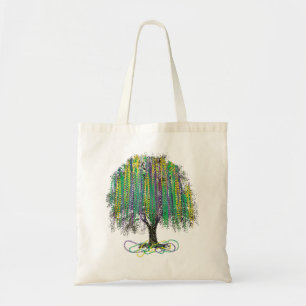 Mardi Gras Tree Watercolor Mardi Gras Bead Tree Ne Tote Bag