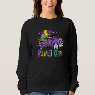 Mardi Gras Truck  Mardi Gras Hat Beads Fleur De Ly Sweatshirt