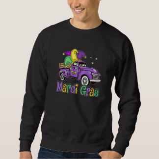 Mardi Gras Truck  Mardi Gras Hat Beads Fleur De Ly Sweatshirt