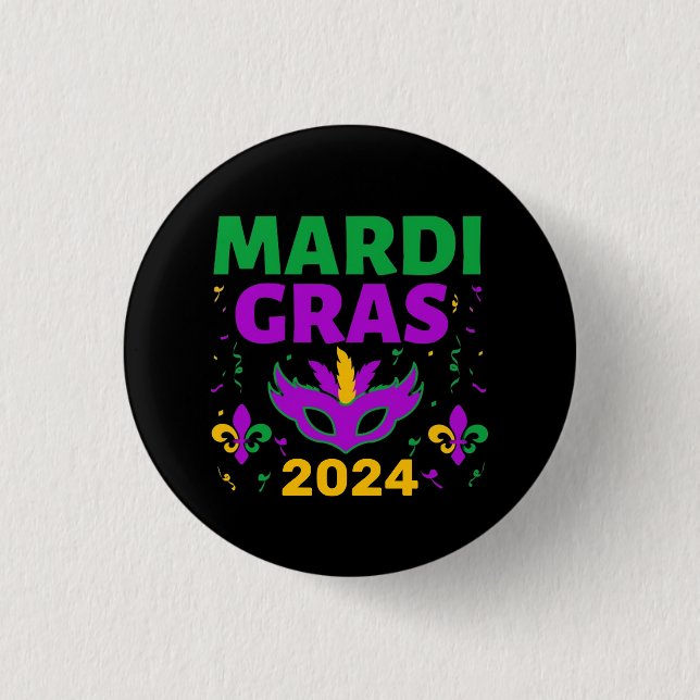 Mardi Gras Trucker Hat Button (Front)