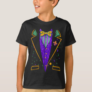 Mardi Gras Tuxedo Costume Funny Carnival Design T-Shirt