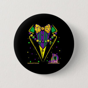 Mardi Gras Tuxedo Vest Party Suit Carnival Parade Button