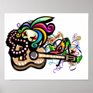 Mardi Gras Ukulele Poster