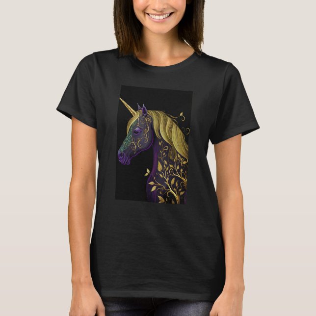 Mardi Gras Unicorn Costume Party Festival Cute T-Shirt (Front)