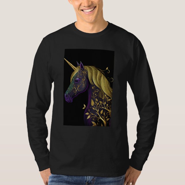 Mardi Gras Unicorn Costume Party Festival Cute T-Shirt (Front)