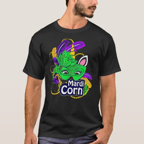 Mardi Gras Unicorn Face Jester Mardicorn Girls Kid T_Shirt