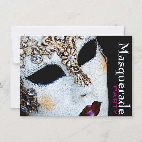 Mardi Gras Venetian Mask Masquerade Party Invite