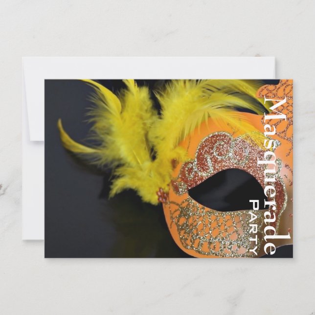 Mardi Gras Venetian Mask Masquerade Party Invite (Front)