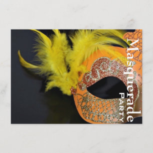 Mardi Gras Venetian Mask Masquerade Party Invite