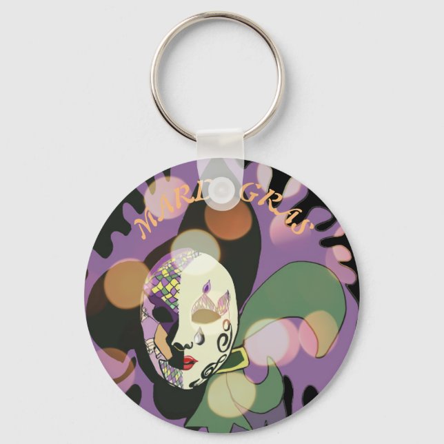 Mardi Gras Venetian Mask version 2 Keychain (Front)