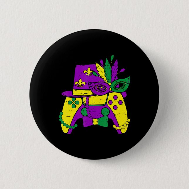 Mardi Gras Video Game Controller Jester Hat Costum Button (Front)