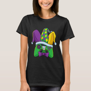 Mardi Gras Video Game Controller Jester Hat Costum T-Shirt