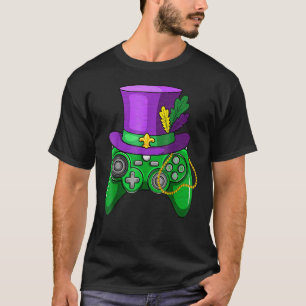 Mardi Gras Video Game Controller Jester Hat Costum T-Shirt
