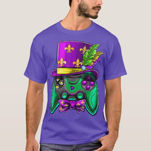 Mardi Gras Video Game Controller Jester Hat Costum T_Shirt